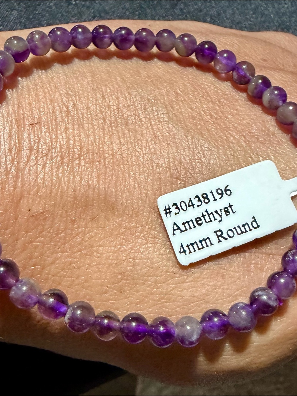 Amethyst 4mm Round Bead Bracelet